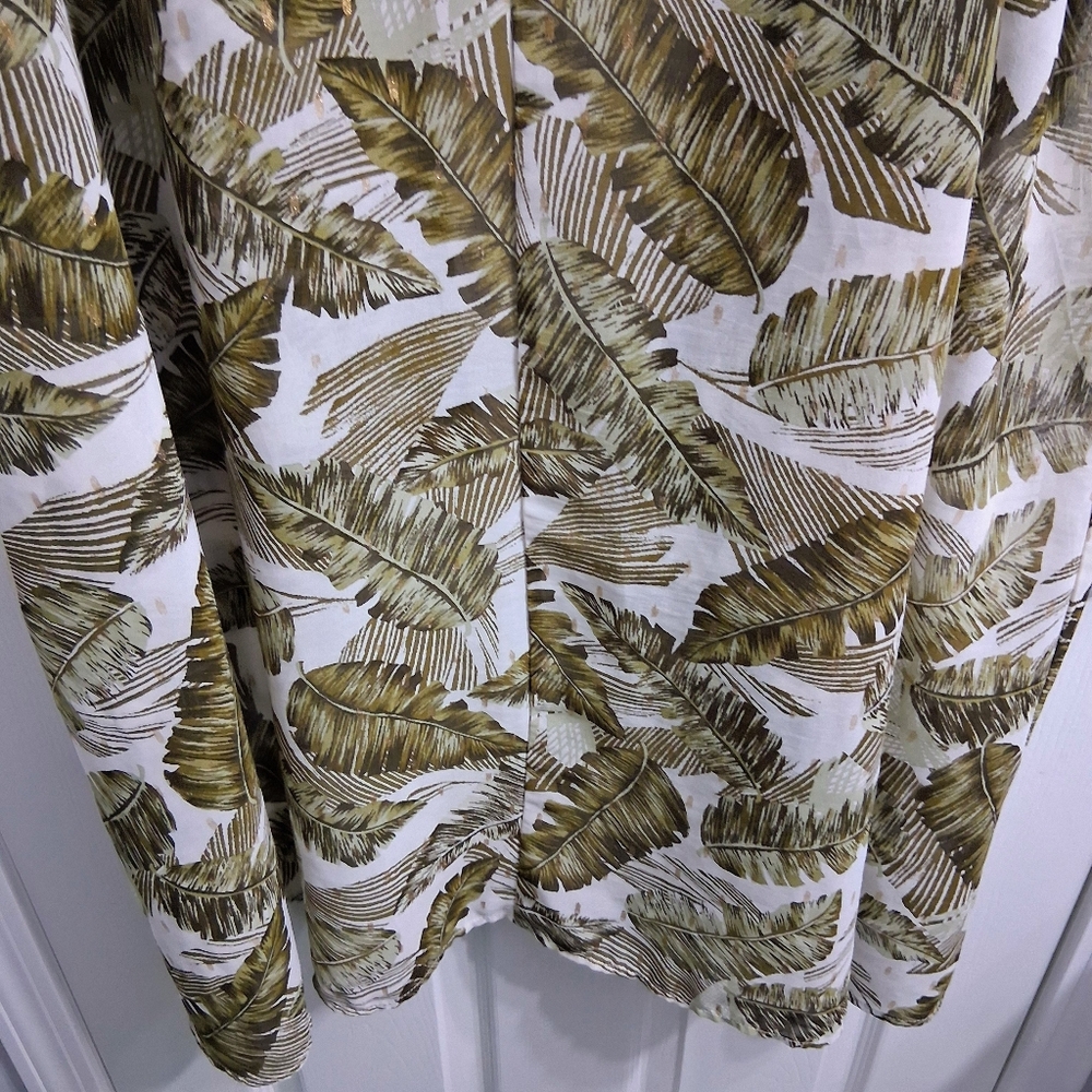Kimono Duster Tropical Print Botanical Palm Leaves Long Length Gypsy Moondust - Picture 14 of 17